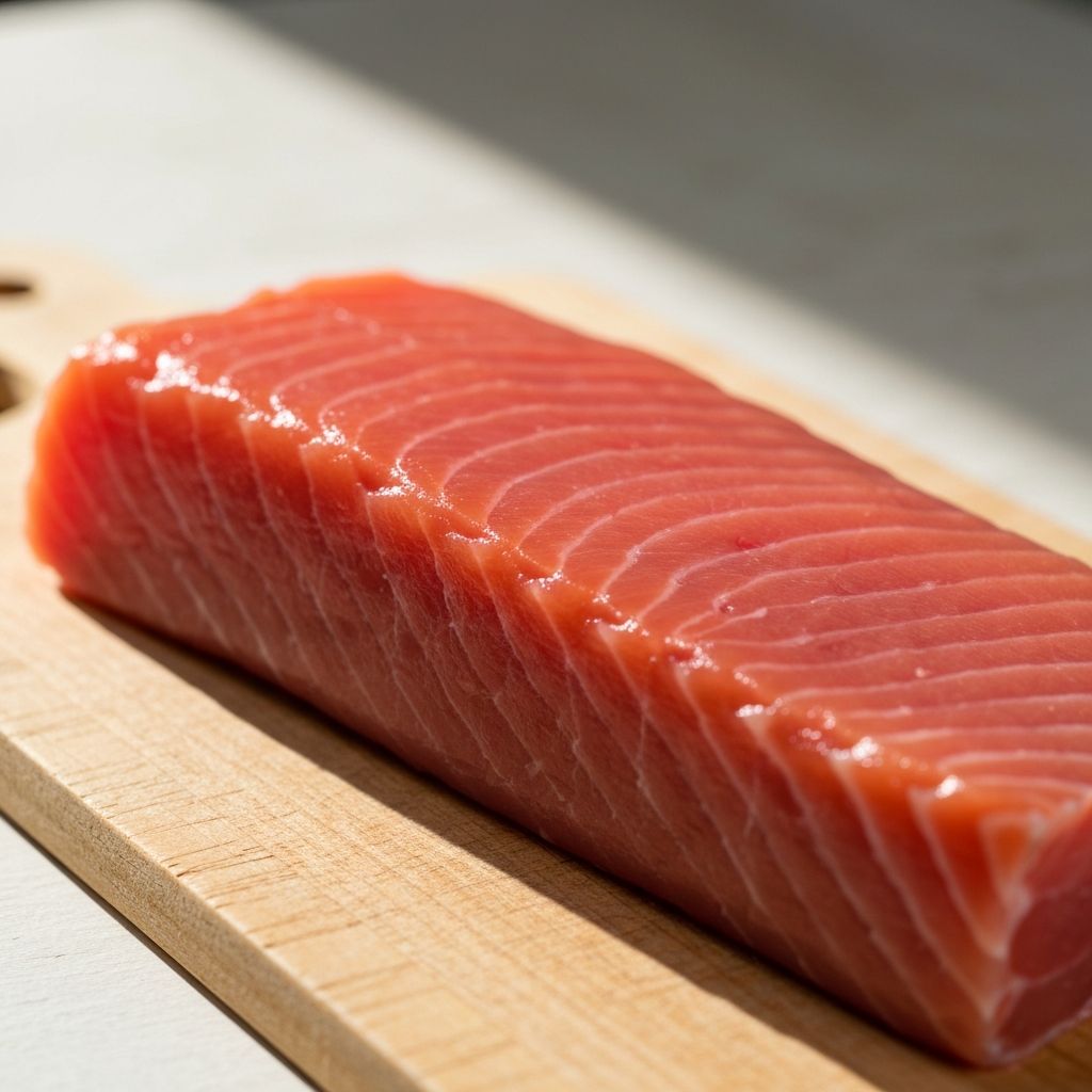 Fresh tuna fillet rich in omega-3 fatty acids